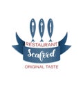 Three big fishes. Seafood. ORIGINAL TASTE. RESTAURANT.